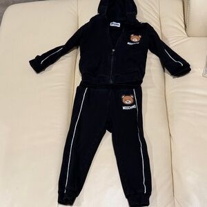 Moschino Kids Black Joggers with Bear Logo